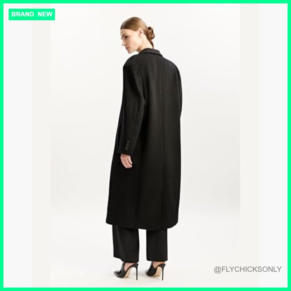 Oversized Wool Winter Coat With Back Split Hem An… - image 5